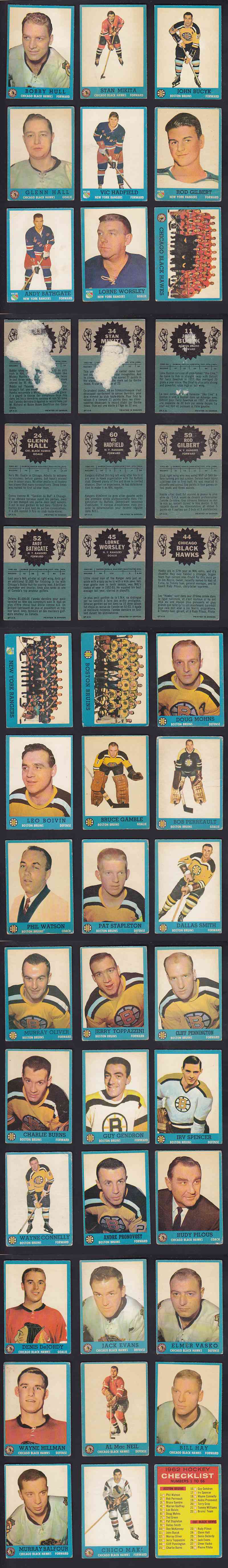 1962-63 TOPPS HOCKEY CARD FULL SET 66/66 photo 1962-63 TOPPS HOCKEY CARD FULL SET 66/66 photo