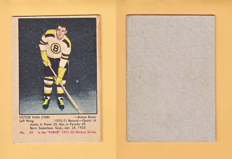 1951-52 PARKHURST HOCKEY CARD # 20 VICTOR IVAN LYNN photo 1951-52 PARKHURST HOCKEY CARD # 20 VICTOR IVAN LYNN photo