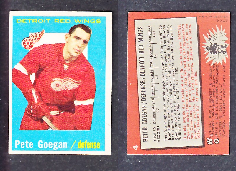 1960-61 TOPPS HOCKEY CARD P. GOEGAN # 4 photo 1960-61 TOPPS HOCKEY CARD P. GOEGAN # 4 photo