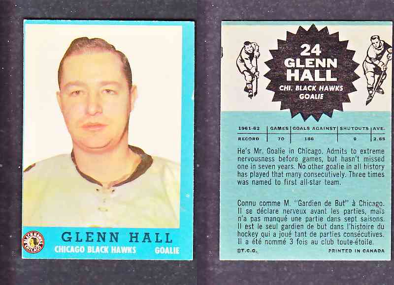 1962-63 TOPPS HOCKEY CARD G.HALL # 24 photo 1962-63 TOPPS HOCKEY CARD G.HALL # 24 photo