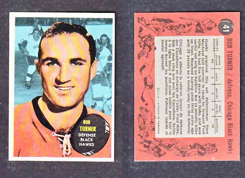 1961-62 TOPPS HOCKEY CARD B. TURNER # 41 photo 1961-62 TOPPS HOCKEY CARD B. TURNER # 41 photo