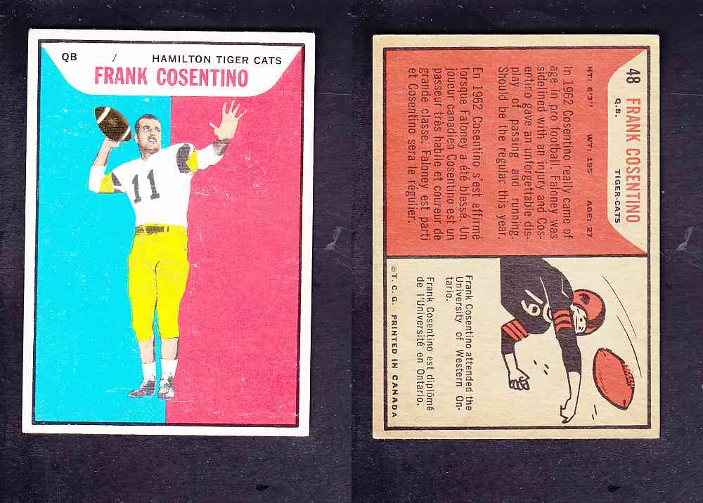 1965 CFL TOPPS FOOTBALL CARD #48 F. COSENTINO photo 1965 CFL TOPPS FOOTBALL CARD #48 F. COSENTINO photo