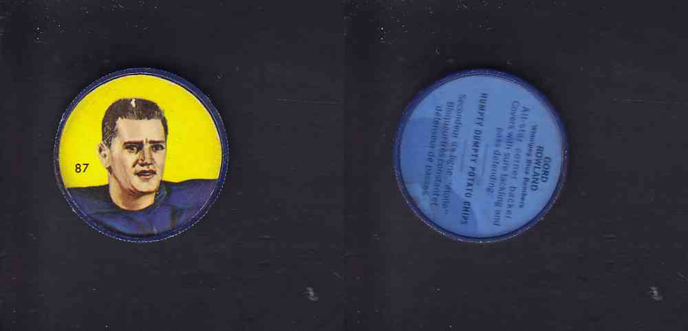 1963 CFL NALLEY'S COIN #87 G. ROWLAND photo