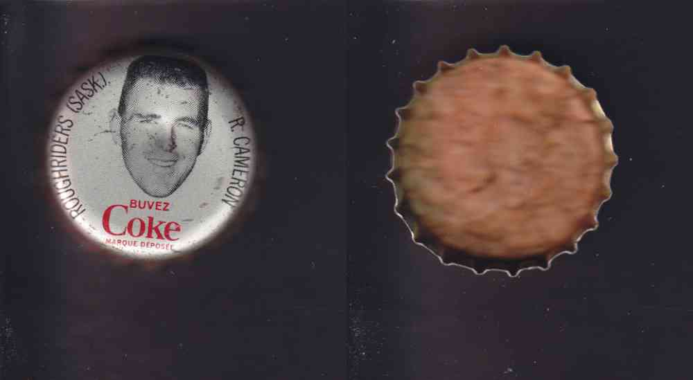 1965 CFL COCA COLA FOOTBALL CAP R. CAMERON photo 1965 CFL COCA COLA FOOTBALL CAP R. CAMERON photo