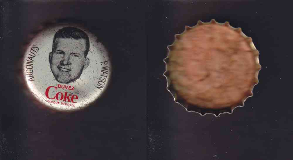 1965 CFL COCA COLA FOOTBALL CAP P. WATSON photo 1965 CFL COCA COLA FOOTBALL CAP P. WATSON photo