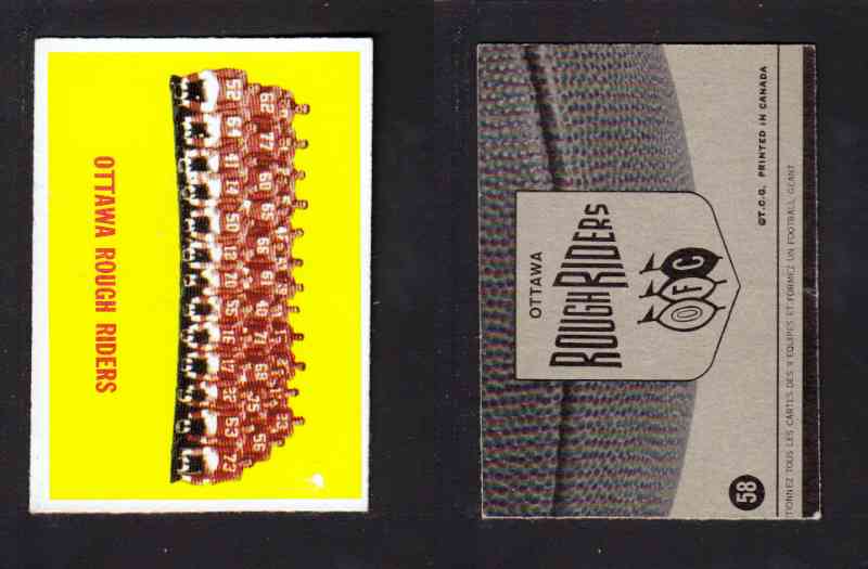 1964 CFL TOPPS FOOTBALL CARD #58 OTTAWA ROUGH RIDERS TEAM photo 1964 CFL TOPPS FOOTBALL CARD #58 OTTAWA ROUGH RIDERS TEAM photo