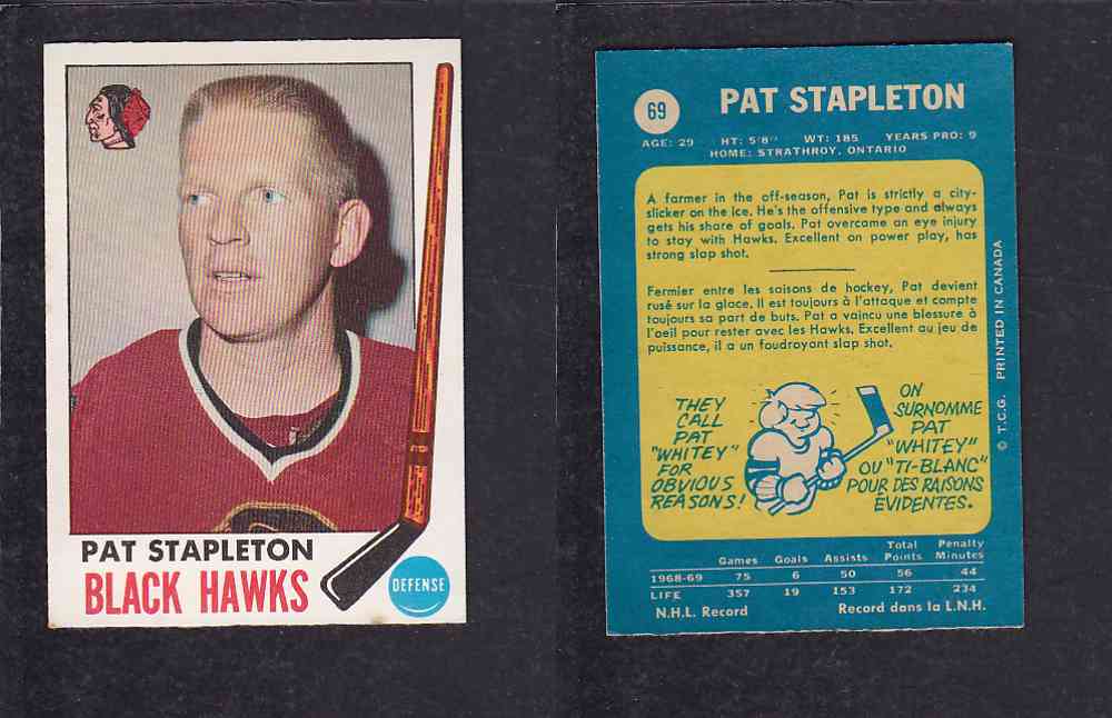 1969-70 O-PEE-CHEE HOCKEY CARD #69 P. STAPLETON photo