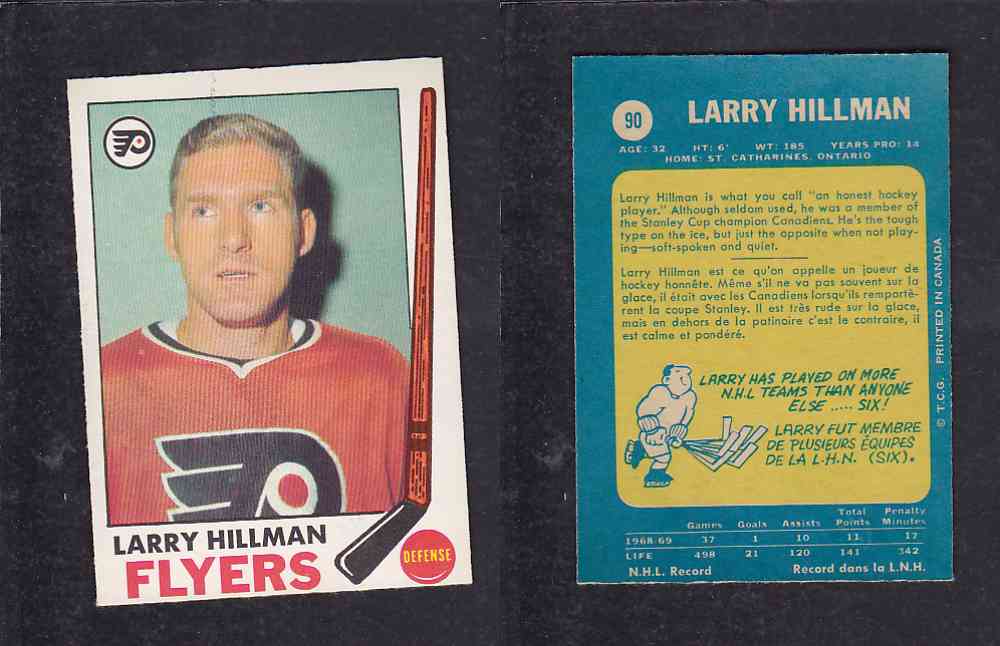 1969-70 O-PEE-CHEE HOCKEY CARD #90 L. HILLMAN photo 1969-70 O-PEE-CHEE HOCKEY CARD #90 L. HILLMAN photo