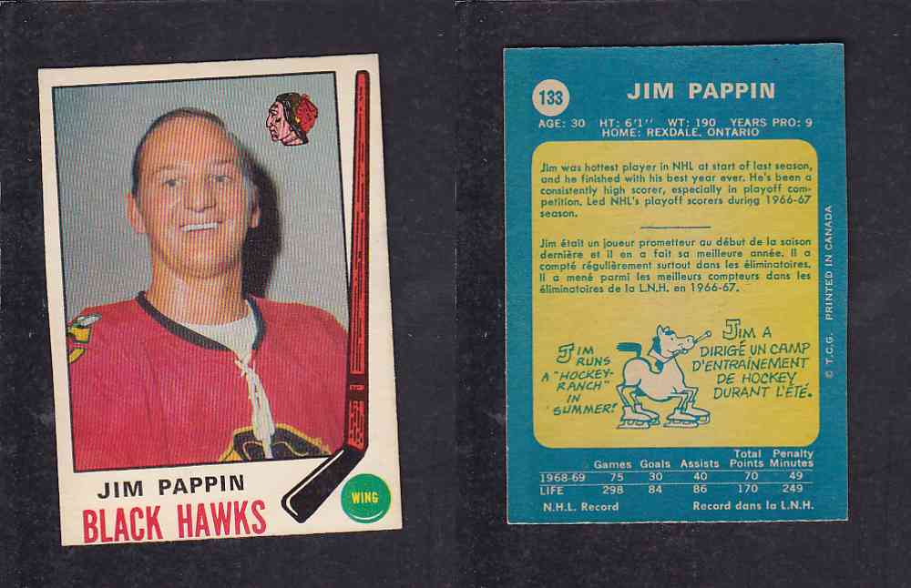 1969-70 O-PEE-CHEE HOCKEY CARD #133 J. PAPPIN photo 1969-70 O-PEE-CHEE HOCKEY CARD #133 J. PAPPIN photo