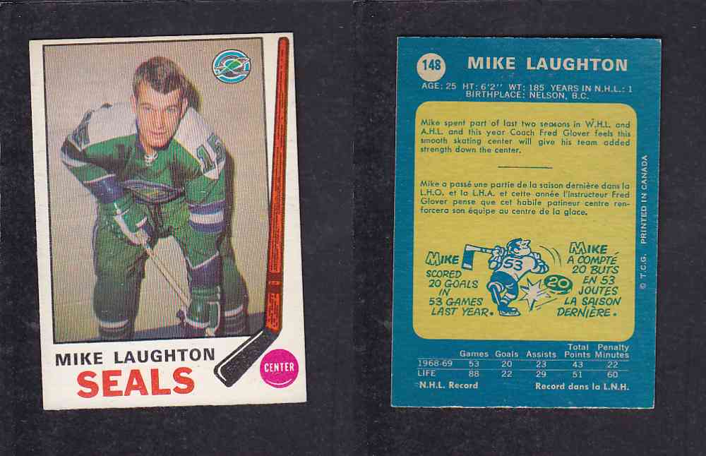 1969-70 O-PEE-CHEE HOCKEY CARD #148 M. LAUGHTON photo 1969-70 O-PEE-CHEE HOCKEY CARD #148 M. LAUGHTON photo