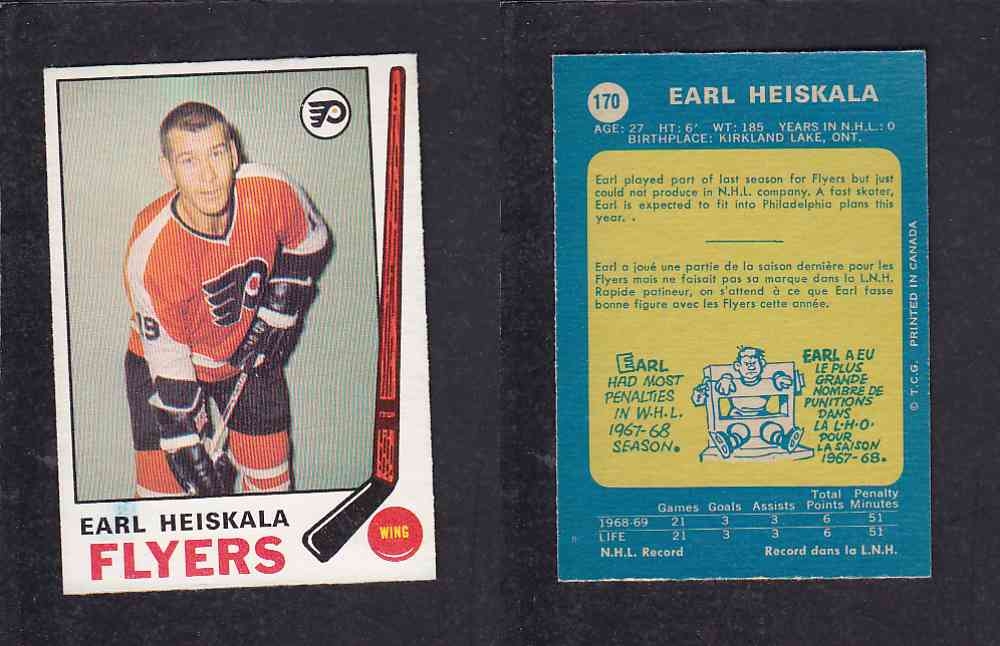 1969-70 O-PEE-CHEE HOCKEY CARD #170 E. HEISKALA photo