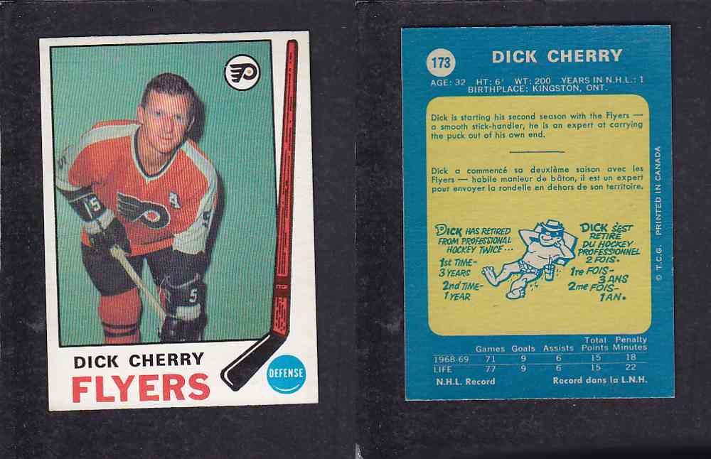 1969-70 O-PEE-CHEE HOCKEY CARD #173 D. CHERRY photo 1969-70 O-PEE-CHEE HOCKEY CARD #173 D. CHERRY photo