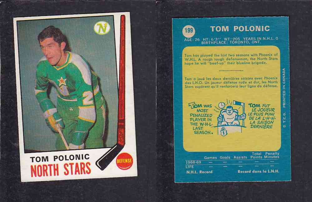 1969-70 O-PEE-CHEE HOCKEY CARD #199 T. POLONIC photo