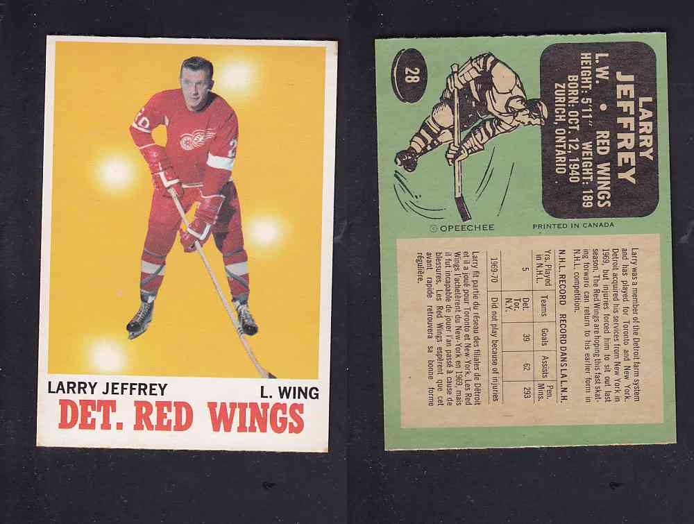 1970-71 O-PEE-CHEE HOCKEY CARD #28 L. JEFFREY photo 1970-71 O-PEE-CHEE HOCKEY CARD #28 L. JEFFREY photo