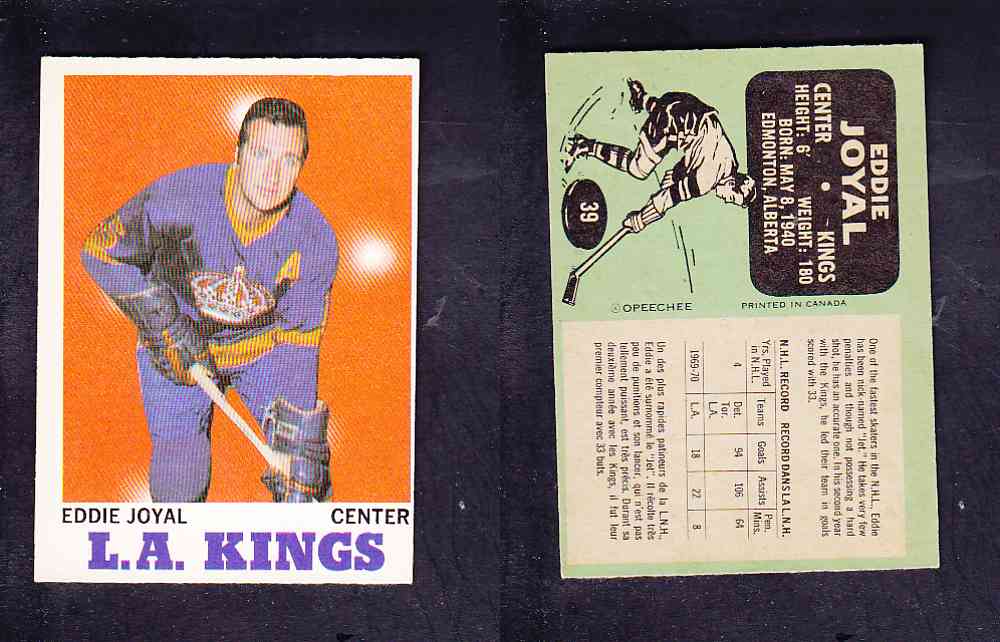 1970-71 O-PEE-CHEE HOCKEY CARD #39 E. JOYAL photo 1970-71 O-PEE-CHEE HOCKEY CARD #39 E. JOYAL photo