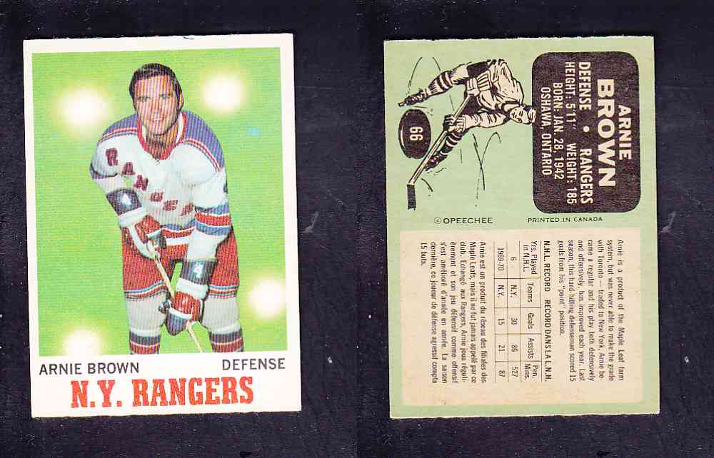 1970-71 O-PEE-CHEE HOCKEY CARD #66 A. BROWN photo 1970-71 O-PEE-CHEE HOCKEY CARD #66 A. BROWN photo