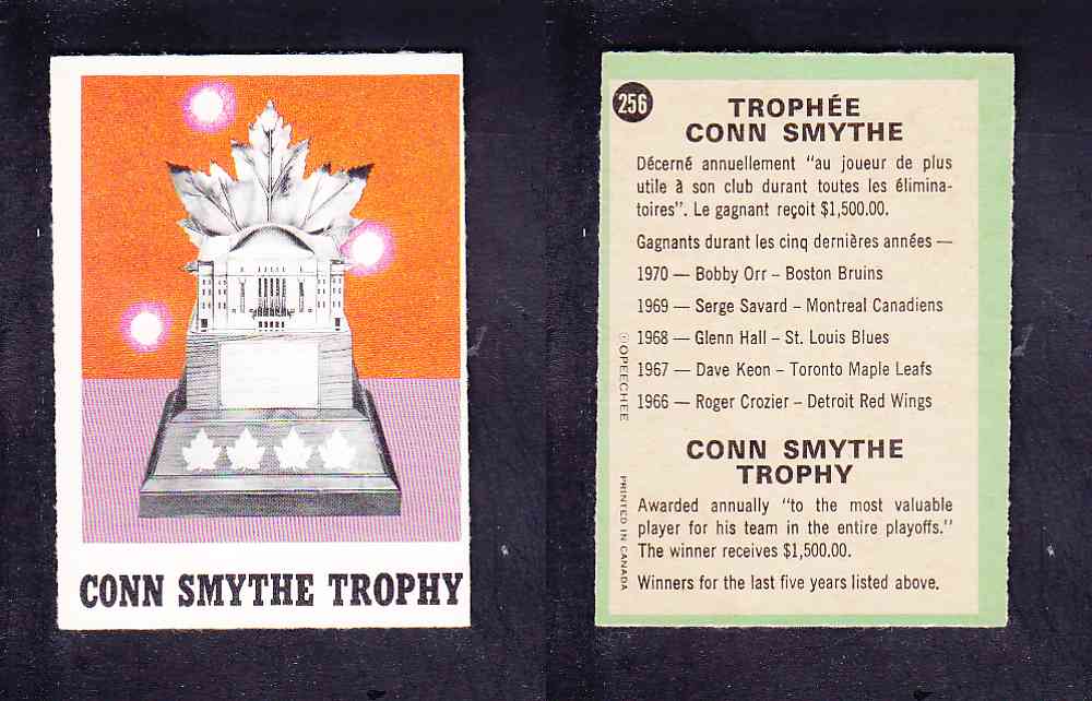 1970-71 O-PEE-CHEE HOCKEY CARD #256 CONN SMYTHE TROPHY photo 1970-71 O-PEE-CHEE HOCKEY CARD #256 CONN SMYTHE TROPHY photo