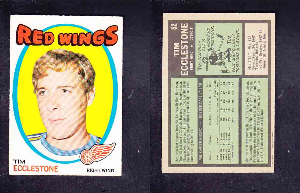 1971-72 O-PEE-CHEE HOCKEY CARD #52 T. ECCLESTONE photo 1971-72 O-PEE-CHEE HOCKEY CARD #52 T. ECCLESTONE photo