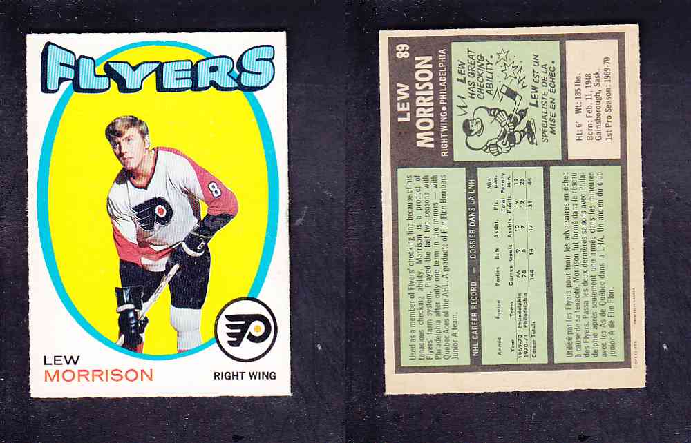 1971-72 O-PEE-CHEE HOCKEY CARD #89 L. MORRISON photo