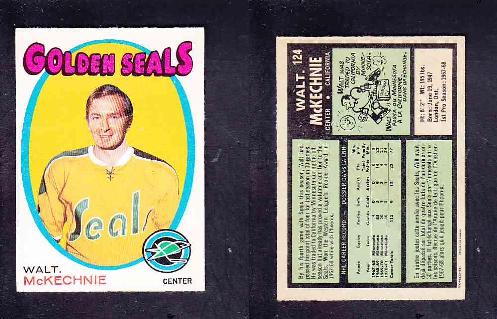 1971-72 O-PEE-CHEE HOCKEY CARD #124 W. MCKECHNIE photo 1971-72 O-PEE-CHEE HOCKEY CARD #124 W. MCKECHNIE photo