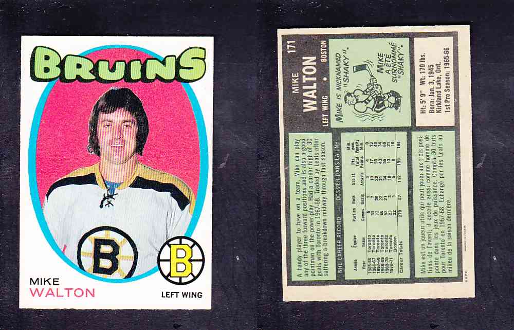 1971-72 O-PEE-CHEE HOCKEY CARD #171 M. WALTON photo