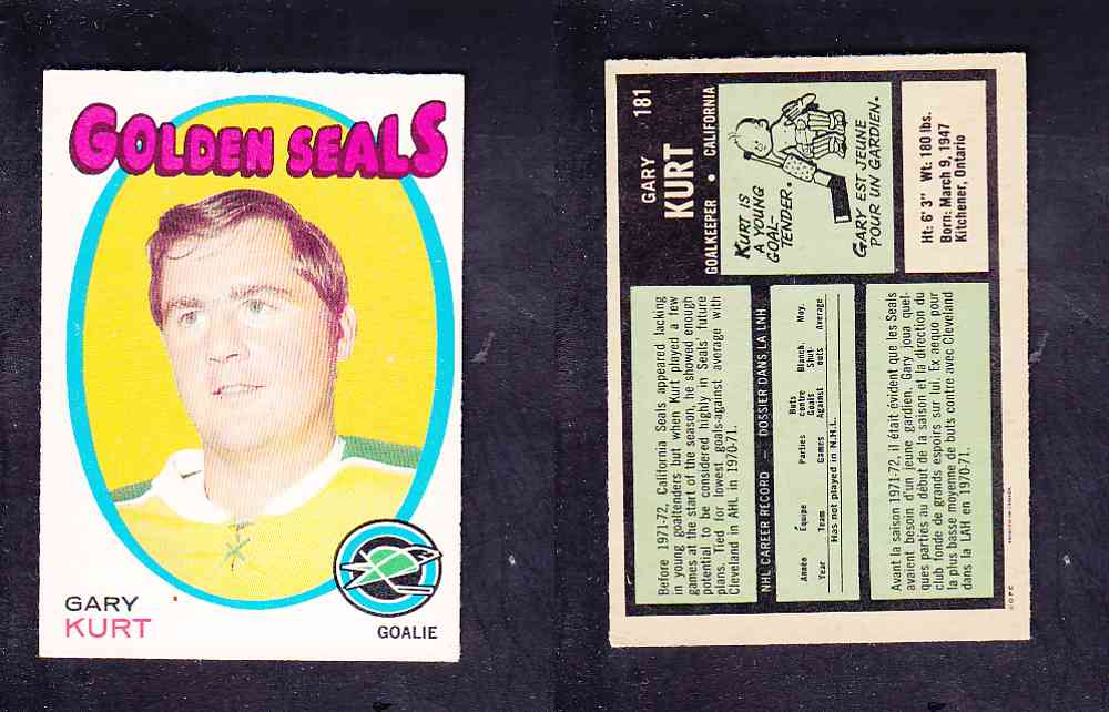 1971-72 O-PEE-CHEE HOCKEY CARD #181 G. KURT photo