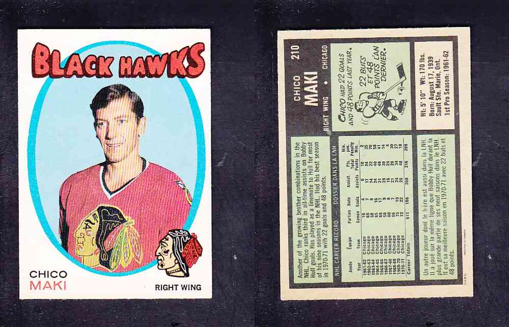 1971-72 O-PEE-CHEE HOCKEY CARD #210 C. MAKI photo