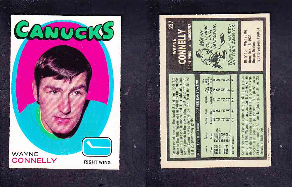 1971-72 O-PEE-CHEE HOCKEY CARD #237 W. CONNELLY photo