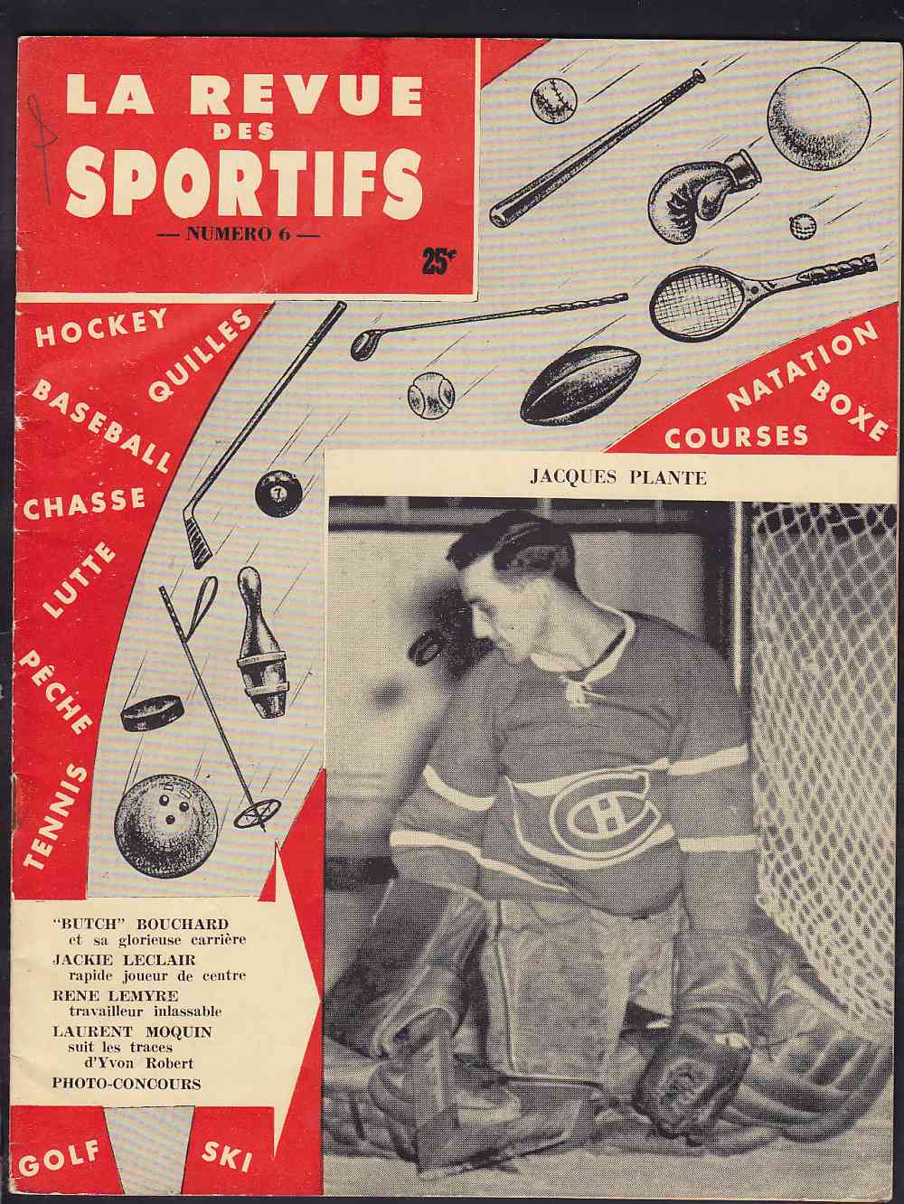 1956 LA REVUE DES SPORTIFS FULL MAGAZINE J. PLANTE ON COVER photo 1956 LA REVUE DES SPORTIFS FULL MAGAZINE J. PLANTE ON COVER photo