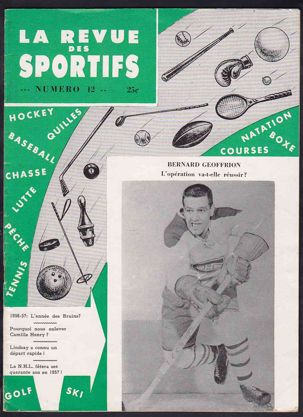 1956 LA REVUE DES SPORTIFS FULL MAGAZINE B. GEOFFRION ON COVER photo 1956 LA REVUE DES SPORTIFS FULL MAGAZINE B. GEOFFRION ON COVER photo