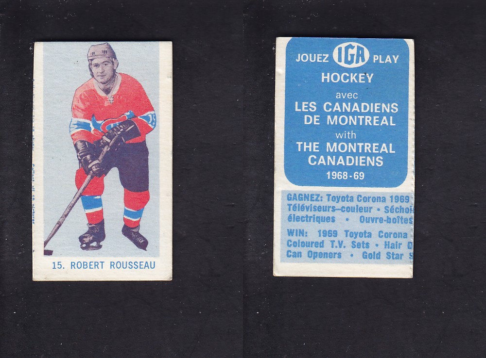 1968-69 IGA HOCKEY CARD R. ROUSSEAU photo 1968-69 IGA HOCKEY CARD R. ROUSSEAU photo