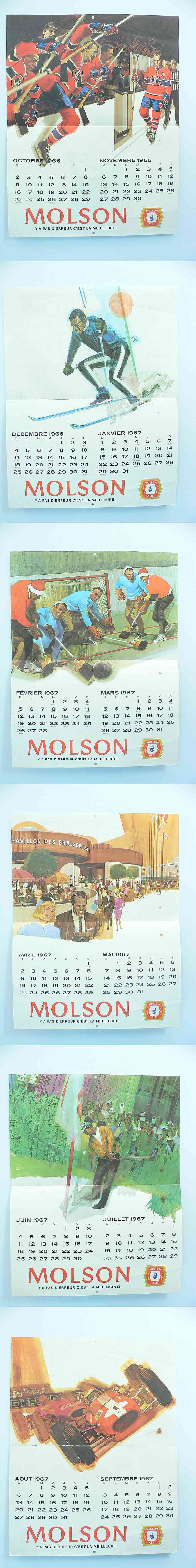 1966-67 MOLSON MONTREAL CANADIENS FULL CALENDAR photo 1966-67 MOLSON MONTREAL CANADIENS FULL CALENDAR photo