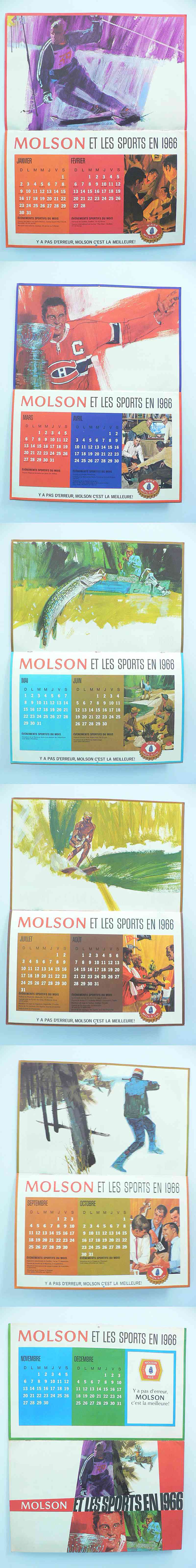 1966 MOLSON MONTREAL CANADIENS FULL CALENDAR photo 1966 MOLSON MONTREAL CANADIENS FULL CALENDAR photo