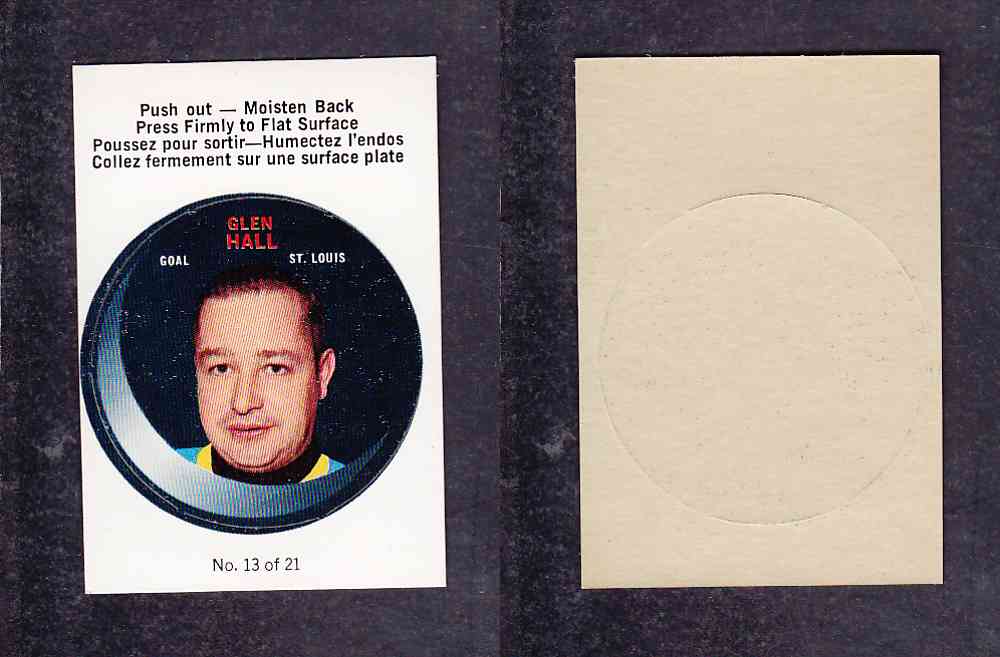 1968-69 O-PEE-CHEE PUCK STICKER #13 G.HALL photo 1968-69 O-PEE-CHEE PUCK STICKER #13 G.HALL photo