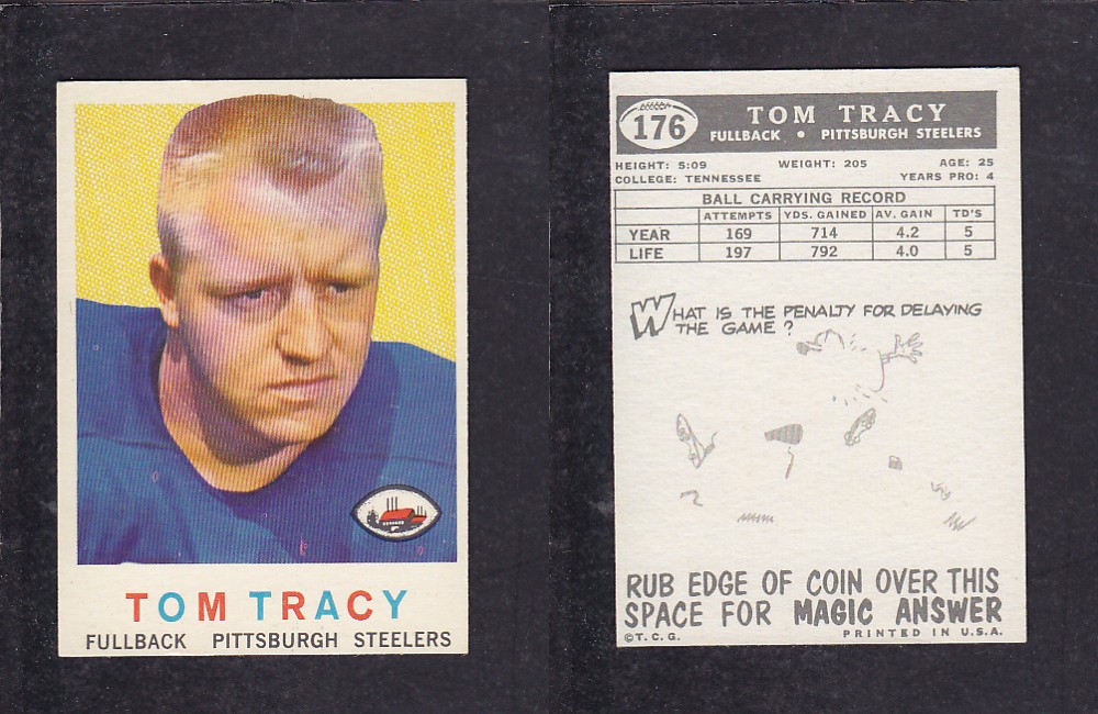 1959 NFL TOPPS FOOTBALL CARD #176 T. TRACY photo 1959 NFL TOPPS FOOTBALL CARD #176 T. TRACY photo