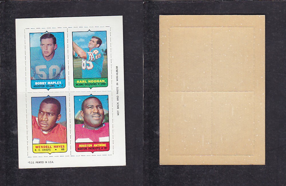 1969 NFL TOPPS FOOTBALL CARD 4 IN 1 INSERT B. MAPLES photo
