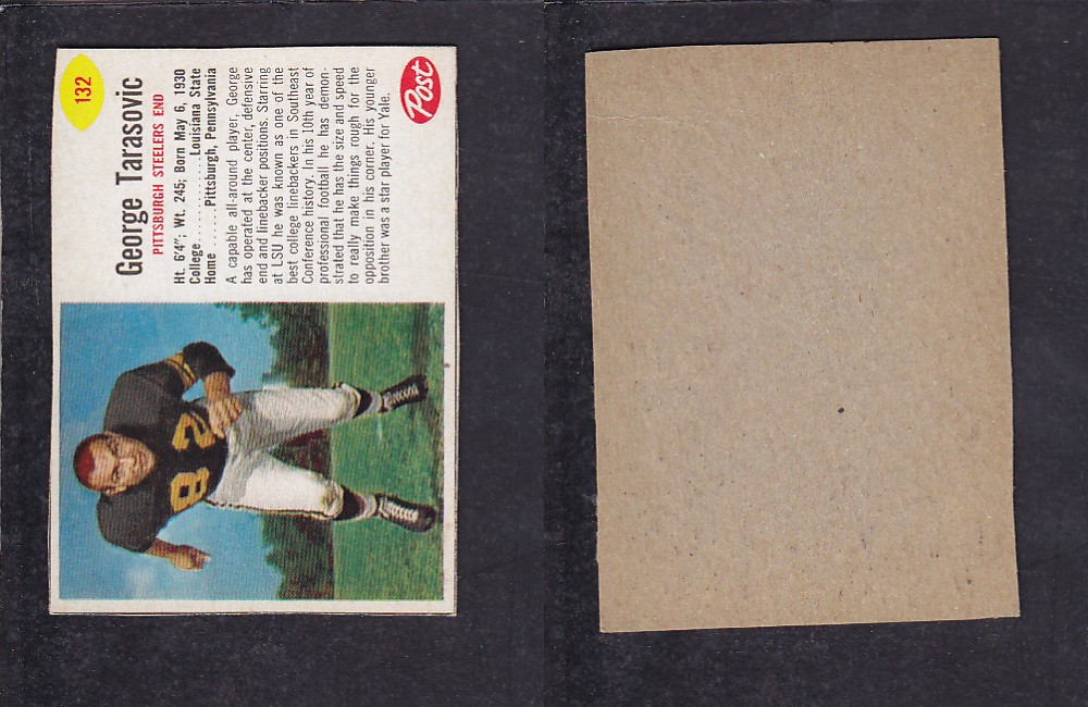 1962 NFL POST FOOTBALL CARD #132 G. TARASOVIC photo