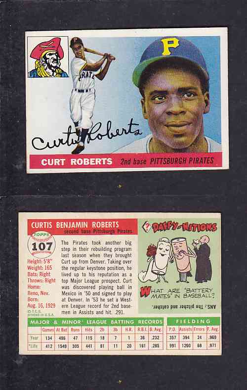 1955 TOPPS BASEBALL CARD #107 C. ROBERTS photo 1955 TOPPS BASEBALL CARD #107 C. ROBERTS photo