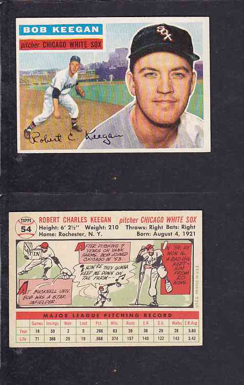 1956 TOPPS BASEBALL CARD #54 R. KEEGAN photo 1956 TOPPS BASEBALL CARD #54 R. KEEGAN photo