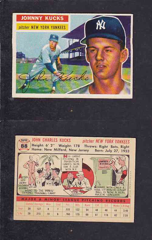 1956 TOPPS BASEBALL CARD #88 J. KUCKS photo 1956 TOPPS BASEBALL CARD #88 J. KUCKS photo