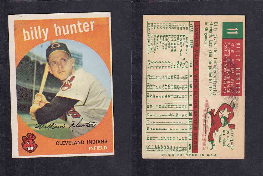 1959 TOPPS BASEBALL CARD#11 B. HUNTER photo 1959 TOPPS BASEBALL CARD#11 B. HUNTER photo