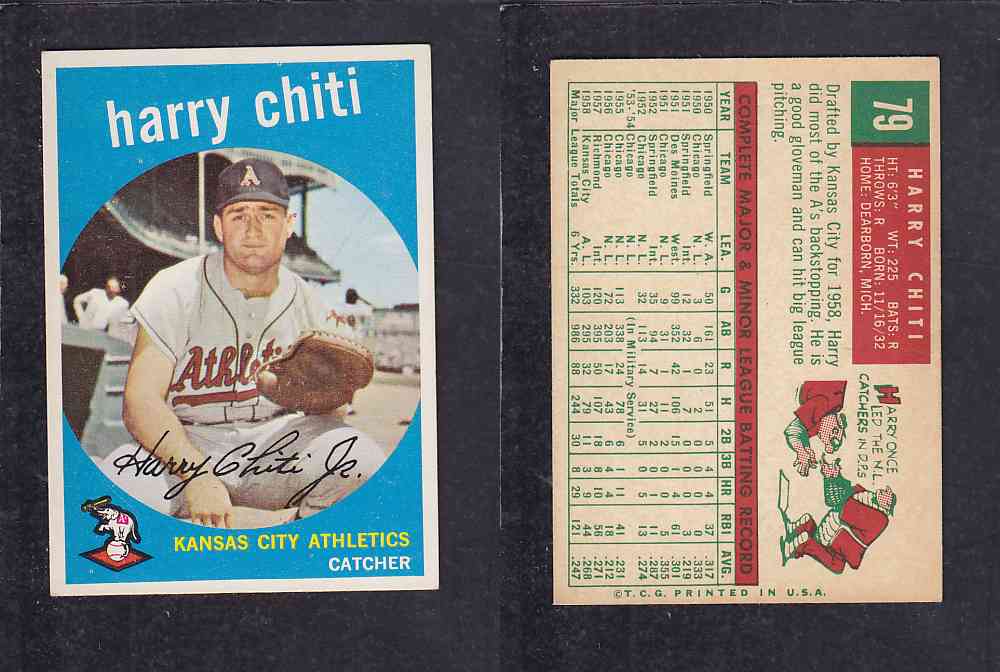 1959 TOPPS BASEBALL CARD #79 H. CHITI photo 1959 TOPPS BASEBALL CARD #79 H. CHITI photo