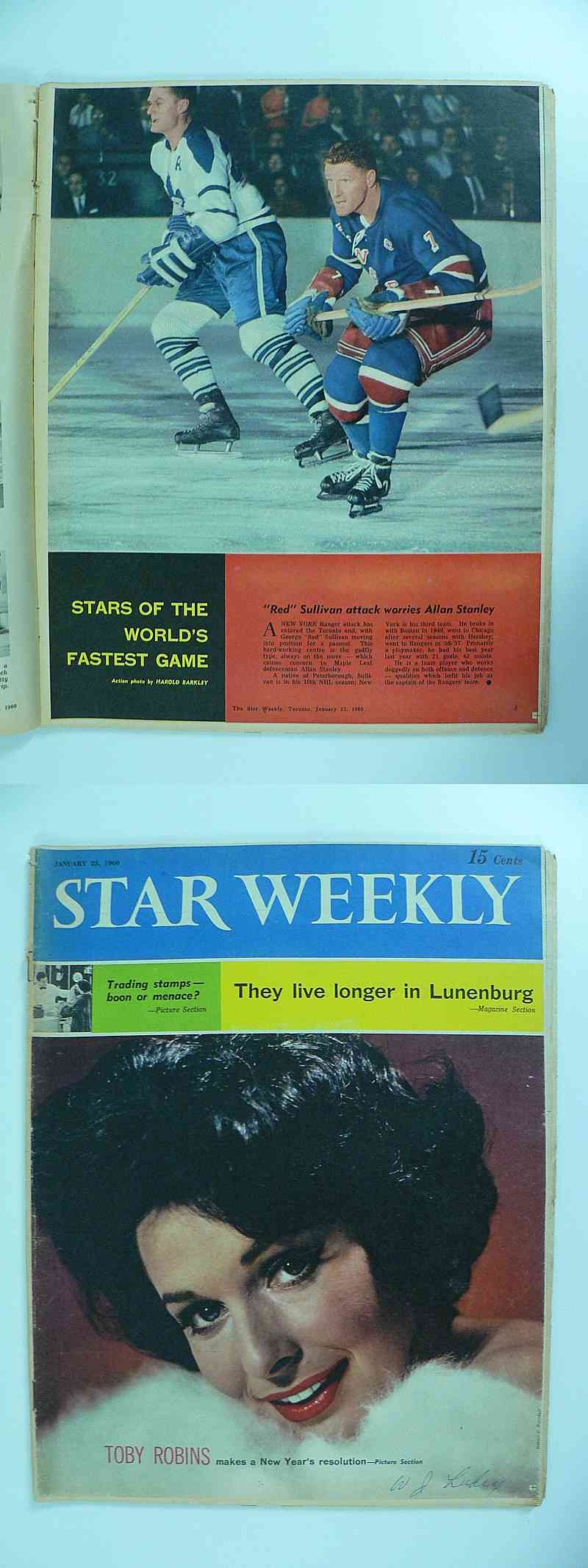1959-60 TORONTO STAR FULL MAGAZINE R.SULLIVAN POSTER photo 1959-60 TORONTO STAR FULL MAGAZINE R.SULLIVAN POSTER photo
