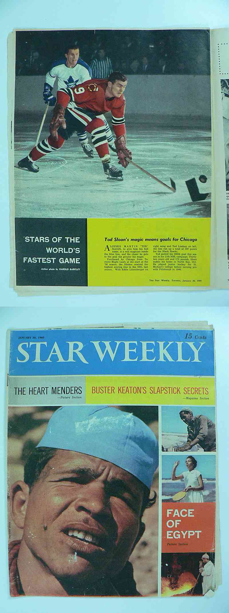 1959-60 TORONTO STAR FULL MAGAZINE T.SLOAN POSTER photo 1959-60 TORONTO STAR FULL MAGAZINE T.SLOAN POSTER photo