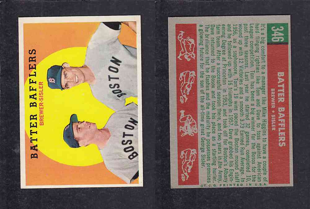 1959 TOPPS BASEBALL CARD #346 BATTER BAFFLERS photo 1959 TOPPS BASEBALL CARD #346 BATTER BAFFLERS photo