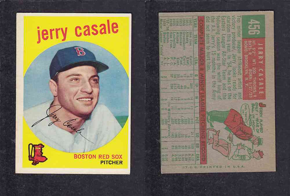 1959 TOPPS BASEBALL CARD #456 J. CASALE photo 1959 TOPPS BASEBALL CARD #456 J. CASALE photo