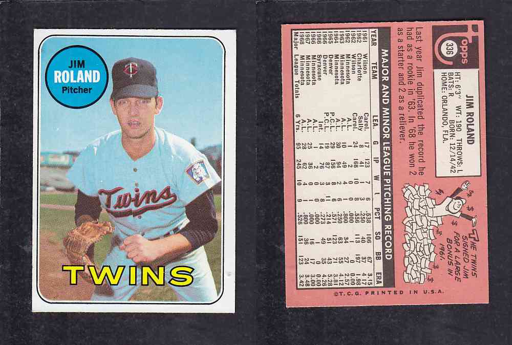 1969 TOPPS BASEBALL CARD #336 M. ROLAND photo 1969 TOPPS BASEBALL CARD #336 M. ROLAND photo