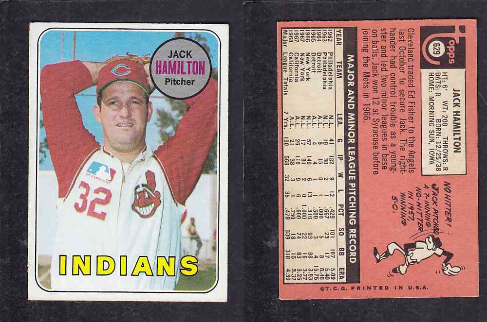 1969 TOPPS BASEBALL CARD #629 M. HAMILTON photo 1969 TOPPS BASEBALL CARD #629 M. HAMILTON photo