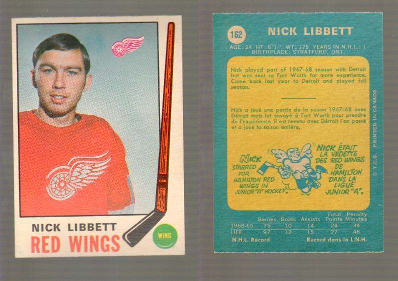 1969-70 O-PEE-CHEE HOCKEY CARD #162 NICK LIBBETT photo