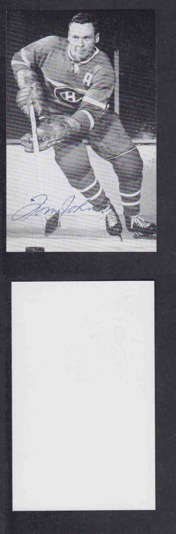 1960 'S MONTREAL CANADIENS T.JOHNSON AUTOGRAPHED POST CARD photo 1960 'S MONTREAL CANADIENS T.JOHNSON AUTOGRAPHED POST CARD photo